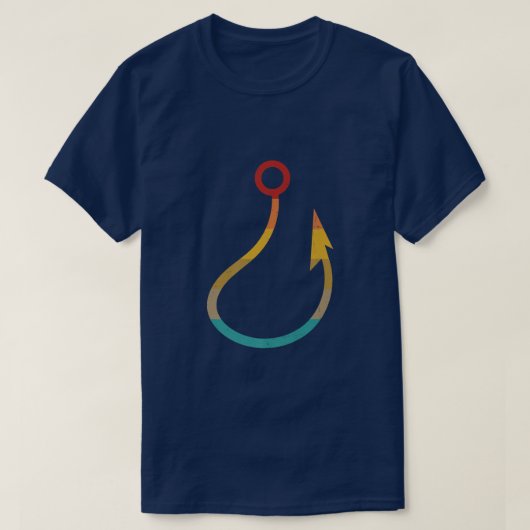 Retro  Fish Hook Gevist T-shirt (Design voorkant)