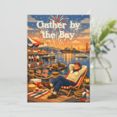 Retro Fisherman’s Wharf Fireworks Celebration Kaart (Staand voorkant)