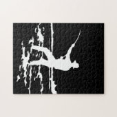 Retro Fisherman Silhouette Legpuzzel (Horizontaal)