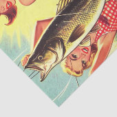 Retro Fishing Pinups Tissuepapier (Detail)