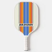 Retro Five Board Strepen met Naam Pickleball Paddle (Voorkant)