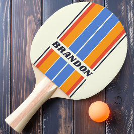Retro Five Board Strepen met Naam Tafeltennisbatje