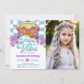 Retro FIVE is een Vibe Groovy 5th Verjaardagsfoto Kaart (Voorkant)