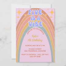Retro Five is een Vibe Rainbow Pink Birthday