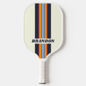 Retro Five Rally Strepen met Naam Pickleball Paddle (Achterkant)