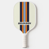 Retro Five Rally Strepen met Naam Pickleball Paddle (Voorkant)