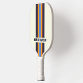 Retro Five Rally Strepen met Naam Pickleball Paddle (Links)