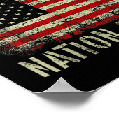 Retro Flag Hate heeft nooit een natie groot anti-T Poster (Hoek)