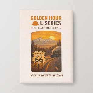 Retro Flagstaff Arizona Route 66 Landmark Kunst Button
