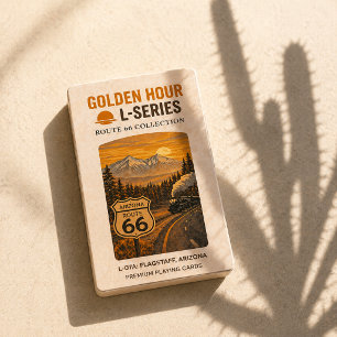 Retro Flagstaff Arizona Route 66 Landmark Kunst Pokerkaarten
