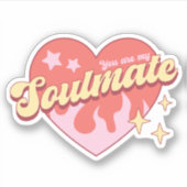 Retro Flame Heart Je bent mijn zielsverwant vinyl Sticker (Voorkant)