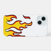 Retro Flame iPhone Hoesje | Heet Vuur Telefoon Hoe 15 Case (Achterkant horizontaal)