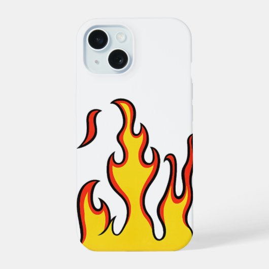 Retro Flame iPhone Hoesje | Heet Vuur Telefoon Hoe 15 Case (Achterkant)