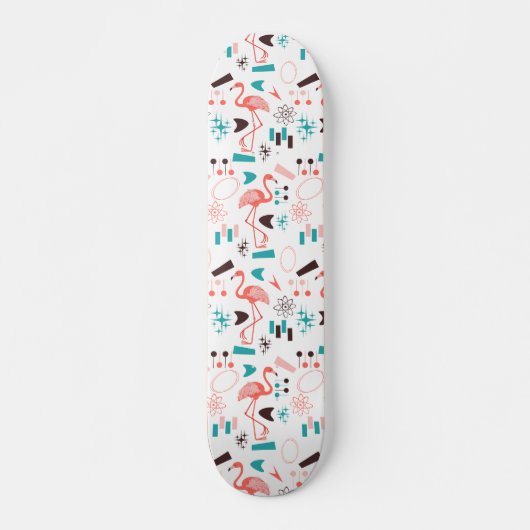Retro Flamingo 1950 Persoonlijk Skateboard (Voorkant)