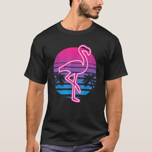 Retro  Flamingo Bird Lover Summer T-shirt (Voorkant)
