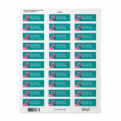 Retro Flamingo Blauwgroen Blauwe Etiketten van het (Full Sheet)