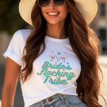 Retro Flamingo Bruiden Flocking Tribe Vrijgezellen T-shirt<br><div class="desc">#zazzlemade</div>