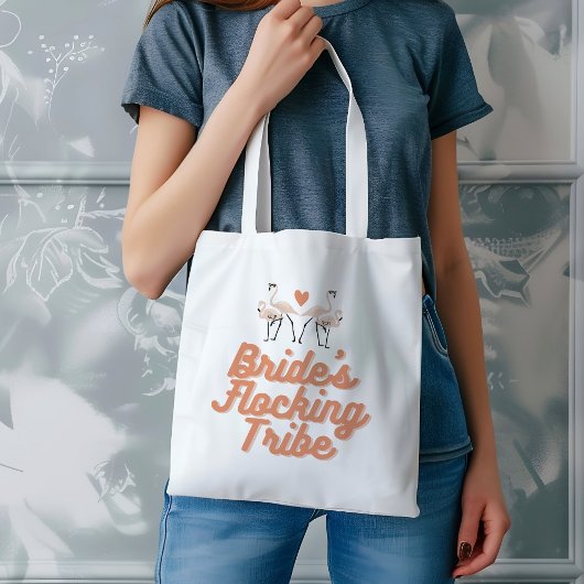 Retro Flamingo Bruiden Flocking Tribe Vrijgezellen Tote Bag