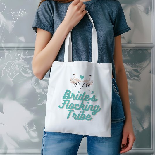 Retro Flamingo Bruiden Komen Samen Bij Elkaar Brui Tote Bag