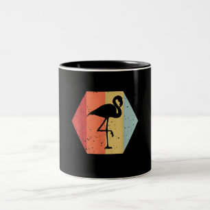 Retro Flamingo Cute Flamingo Lover Tweekleurige Koffiemok