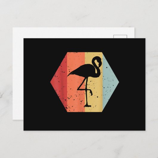 Retro  Flamingo | Cute Flamingo Lover Uitnodiging Briefkaart (Voorkant / Achterkant)