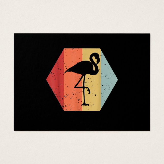 Retro  Flamingo | Cute Flamingo Lover Visitekaartje (Voorkant)