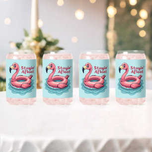 Retro Flamingo Drijver Funny Zomer Blikvorm Glas
