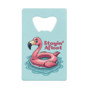 Retro Flamingo Drijver Funny Zomer Creditkaart Flessenopener