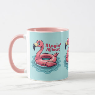 Retro Flamingo Drijver Funny Zomer Mok