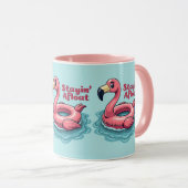 Retro Flamingo Drijver Funny Zomer Mok (Voorkant rechts)