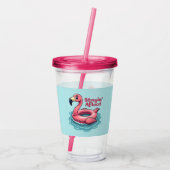 Retro Flamingo Float Funny Summer Acryl Drinkbeker (Achterkant)