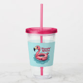 Retro Flamingo Float Funny Summer Acryl Drinkbeker (Voorkant)