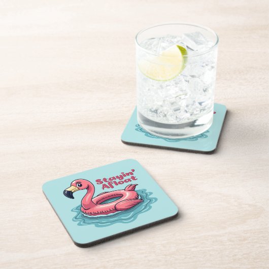 Retro Flamingo Float Funny Summer Bier Onderzetter (Rechterzijde)