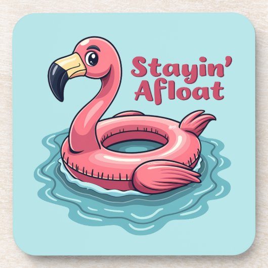 Retro Flamingo Float Funny Summer Bier Onderzetter (Voorkant)