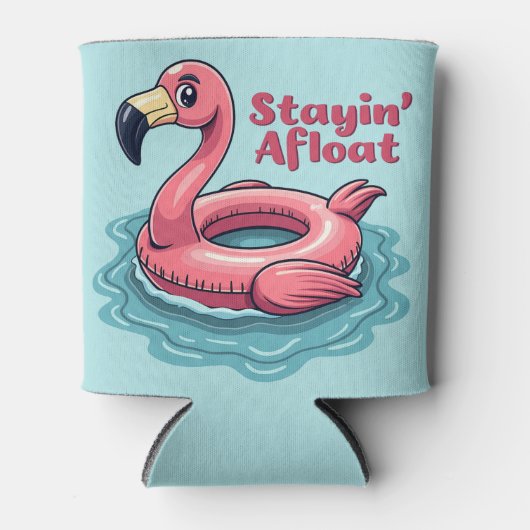 Retro Flamingo Float Funny Summer Blikjeskoeler (Voorkant)