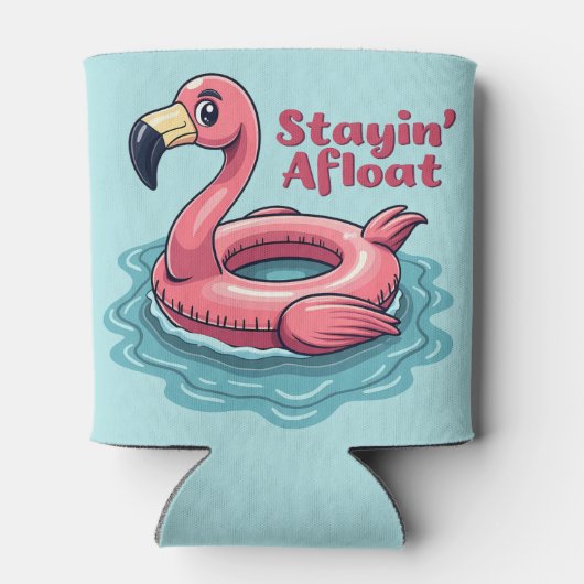 Retro Flamingo Float Funny Summer Blikjeskoeler (Achterkant)