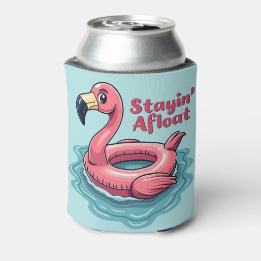 Retro Flamingo Float Funny Summer Blikjeskoeler (Blikje Achterkant)