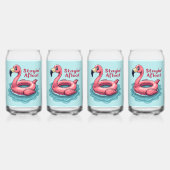 Retro Flamingo Float Funny Summer Blikvorm Glas (Voorkant)