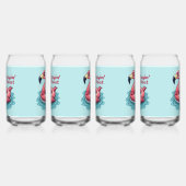 Retro Flamingo Float Funny Summer Blikvorm Glas (Links)