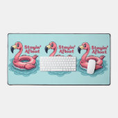 Retro Flamingo Float Funny Summer Bureaumat (Keyboard & Muis)
