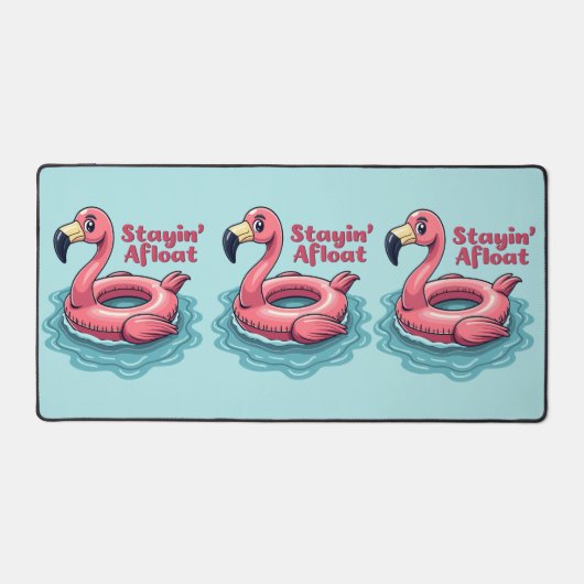 Retro Flamingo Float Funny Summer Bureaumat (Voorkant)