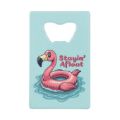 Retro Flamingo Float Funny Summer Creditkaart Flessenopener (Voorkant)