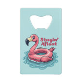 Retro Flamingo Float Funny Summer Creditkaart Flessenopener (Achterkant)