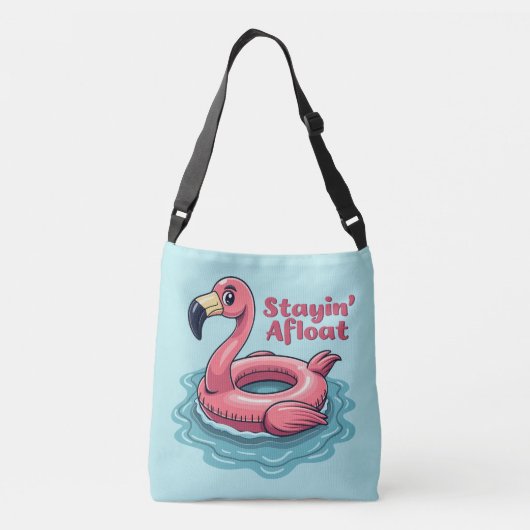 Retro Flamingo Float Funny Summer Crossbody Tas (Achterkant)