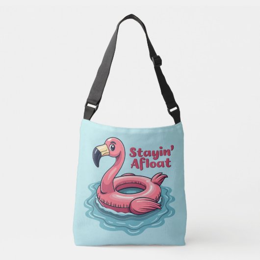 Retro Flamingo Float Funny Summer Crossbody Tas (Voorkant)