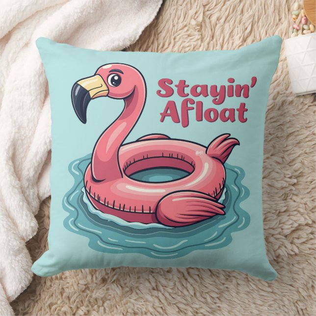 Retro Flamingo Float Funny Summer Kussen (Deken)