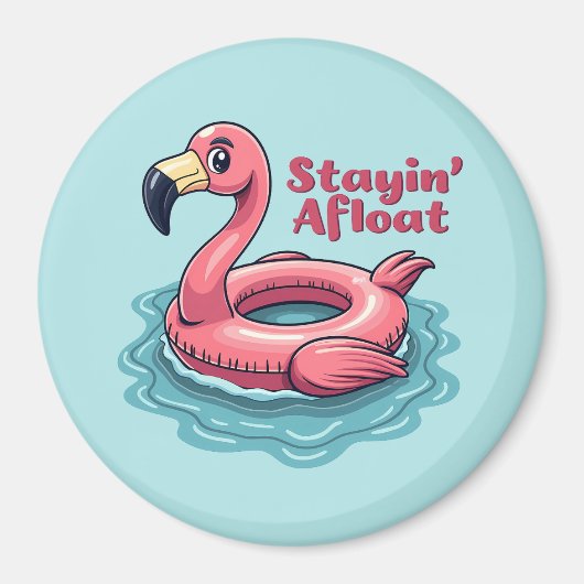 Retro Flamingo Float Funny Summer Magneet (Voorkant)