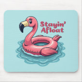 Retro Flamingo Float Funny Summer Muismat (Voorkant)