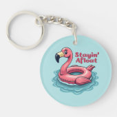 Retro Flamingo Float Funny Summer Sleutelhanger (Voorkant)