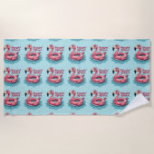 Retro Flamingo Float Funny Summer Strandlaken (Voorkant)